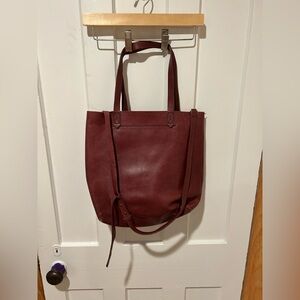Madewell genuine leather tote handbag.